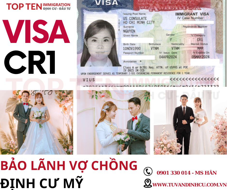 Visa CR1/Chồng bảo lãnh vợ định cư Mỹ