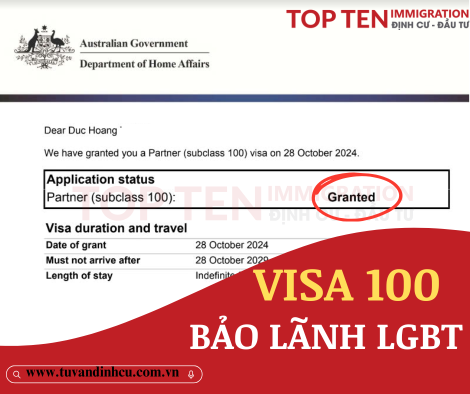 Visa 100 Úc cho cặp đôi LGBT