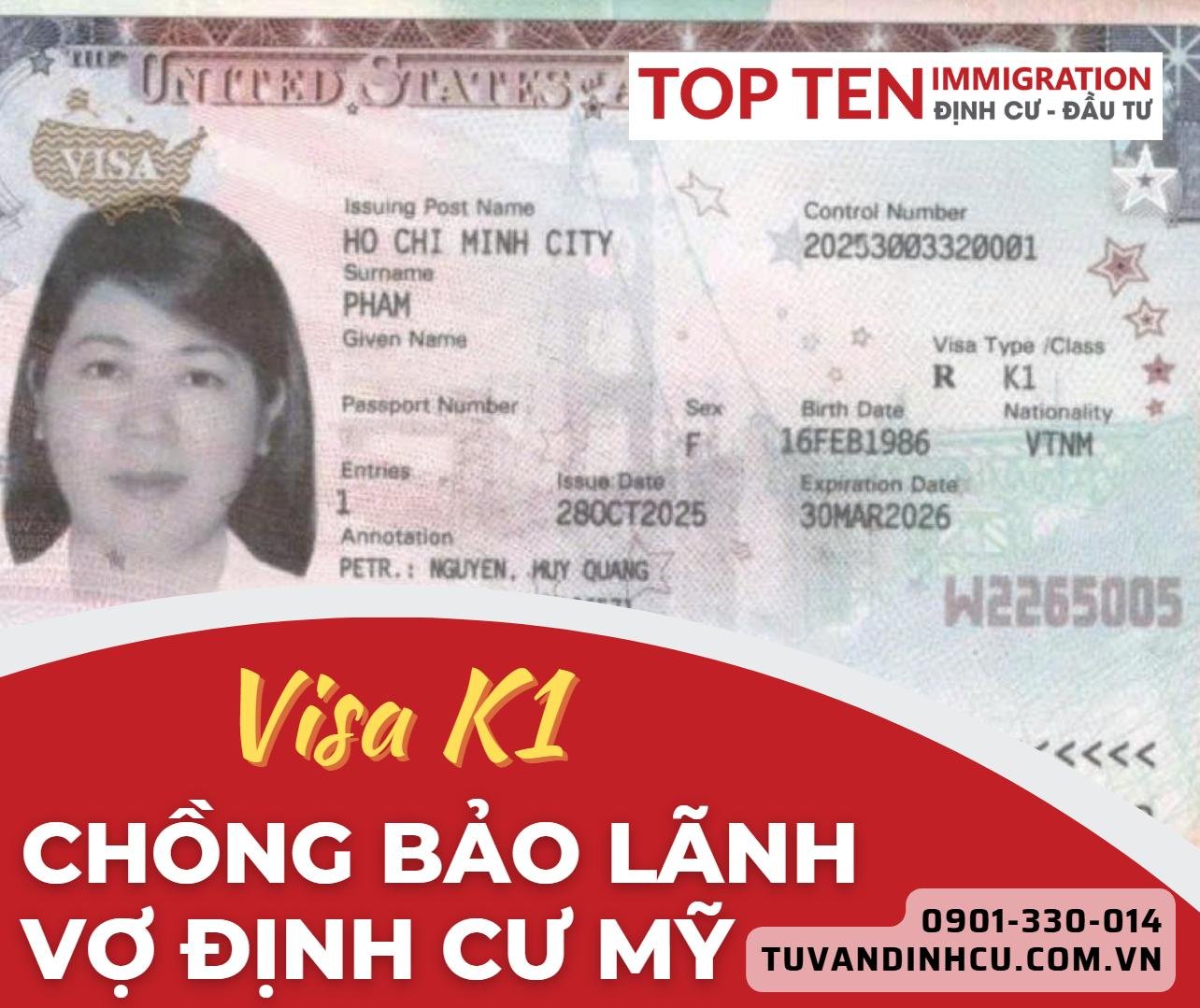 Khách hàng thành công nhận visa K1