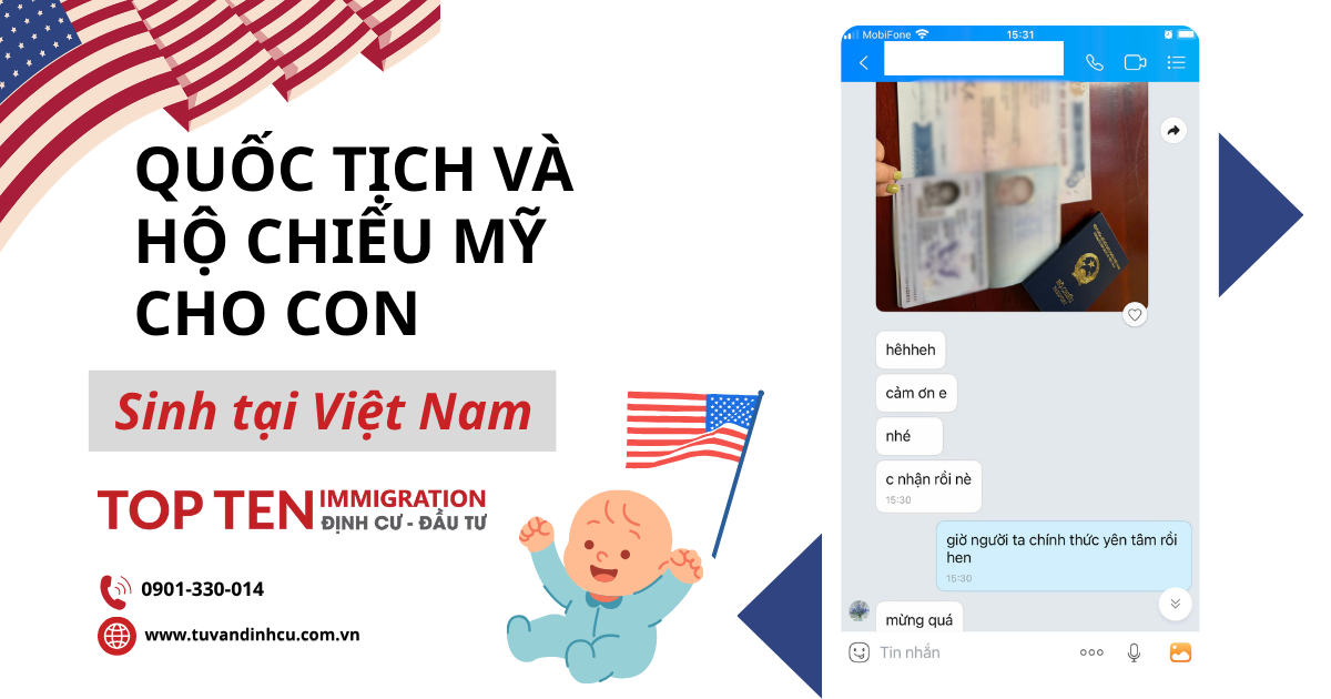 Khách hàng của Top Ten nhận được Quốc tịch Mỹ cho con