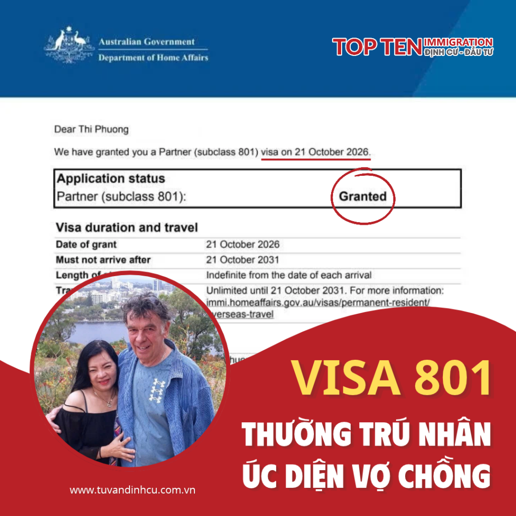 Khach hang duoc cap cung luc visa 820 va 801 uc tai top ten immigration